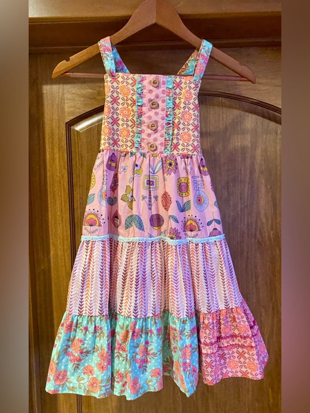 Matilda Jane Pink Multi-Print Tiered Dress